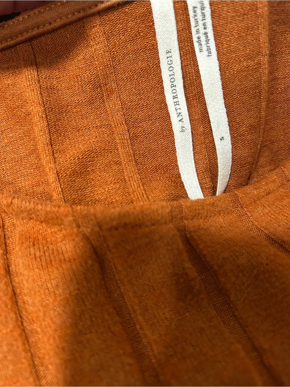 Anthropologie Ribbed Scoop-Neck Sweater in Rust Orange… - Picture 5 of 6